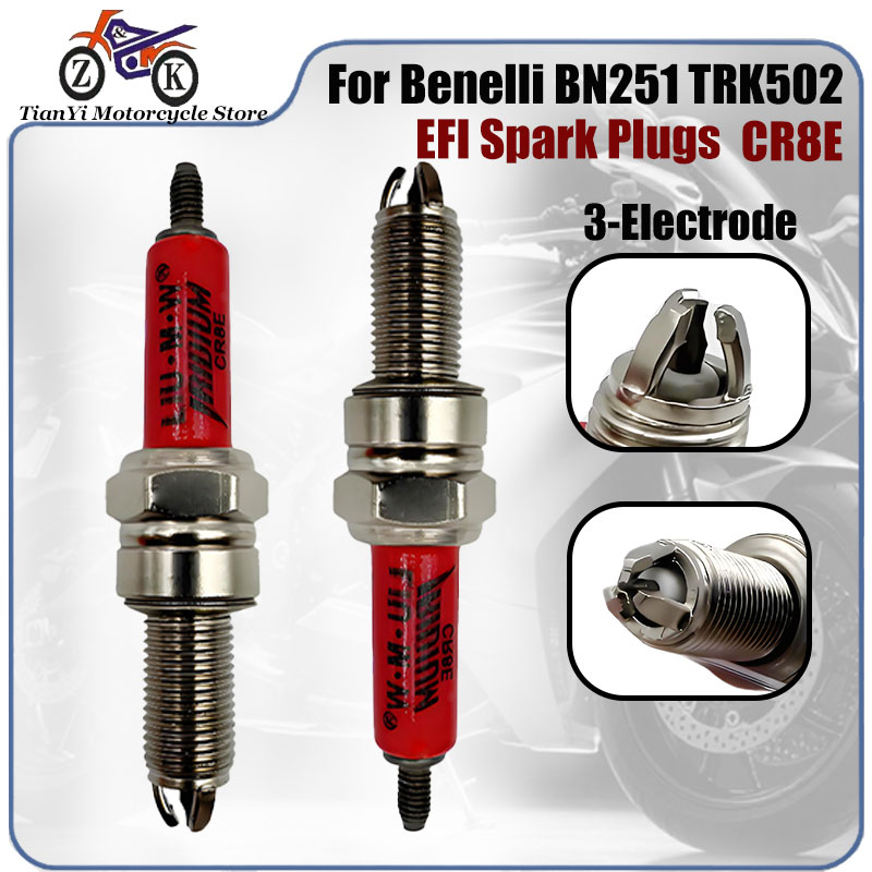 Motorcycle Spark Plug - 1PCS CR8E 3 Elettrodi EFI Moto